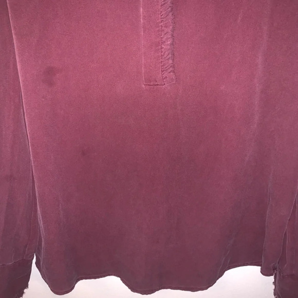 Theory 100% Silk Long Sleeve Ruffle Frayed Edge Blouse M - Picture 3 of 9